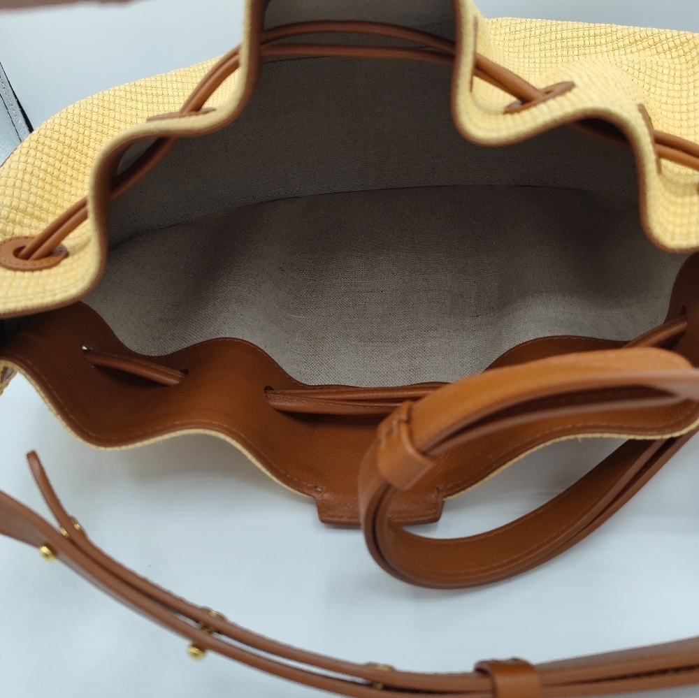 🌼 Mansur Gavriel Raffia & Leather Mini Bag. Resort Chic, Authentic & Stunning - Picture 8 of 9